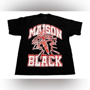 Maison Black men’s Graphic T-Shirt Black/Red size‎ large